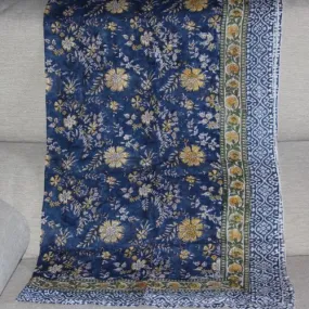 Coupon de tissu en voile de coton, paréo imprimé à la main ( 9)