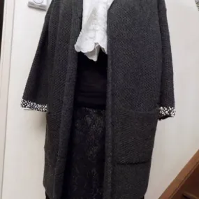 Gilet long de couleur gris anthracite