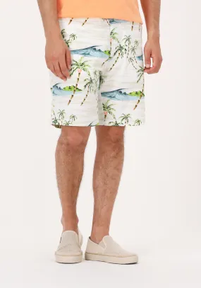 scotch & soda pantalon courte fave printed pima cotton shortk blanc